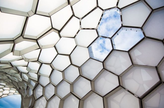 LED installation Sydney, Sydney Vivid Light Festival, Cellular Tessellation, Cellular Tessellation Pavilion, LED pavilion Sydney, LED lighting, honeycomb pavilion, pavilion design