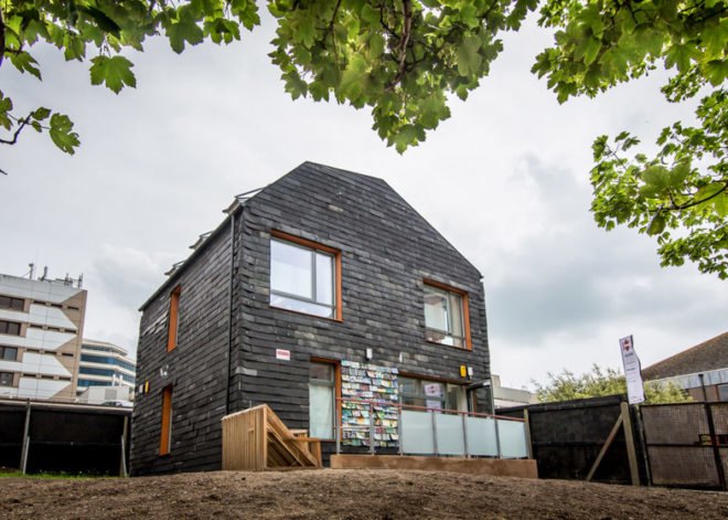 Waste house, carbon negative building, carbon negative, bbm, sustainable design, eco house, brighton waste house, university of brighton, trash house, house made out of trash, Duncan baker-brown, waster materials, energy efficiency,