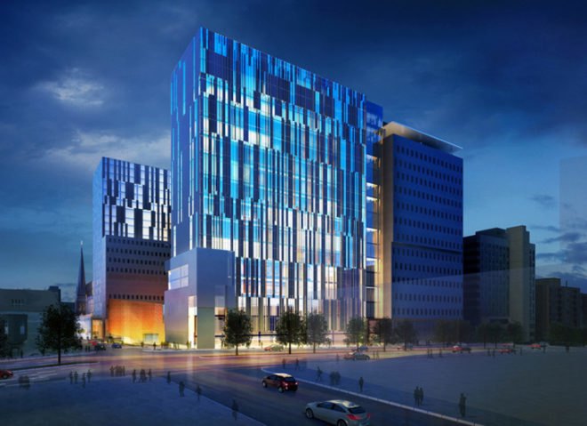 Cannon Design, NIPPaysage, Montreal CHUM hospital, green roof building, LEED Silver hospital, ecological design, large scale green project, medicinal herb roof, energy conservation