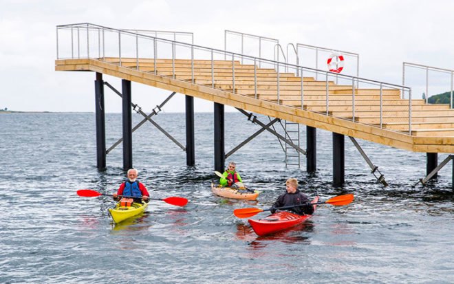 Faaborg Harbour Bath, Faaborg Harbour Bath Denmark, Denmark waterfront, Denmark architecture, pier design, branching pier Denmark, marine architecture, JDSA architecture, harbor architecture