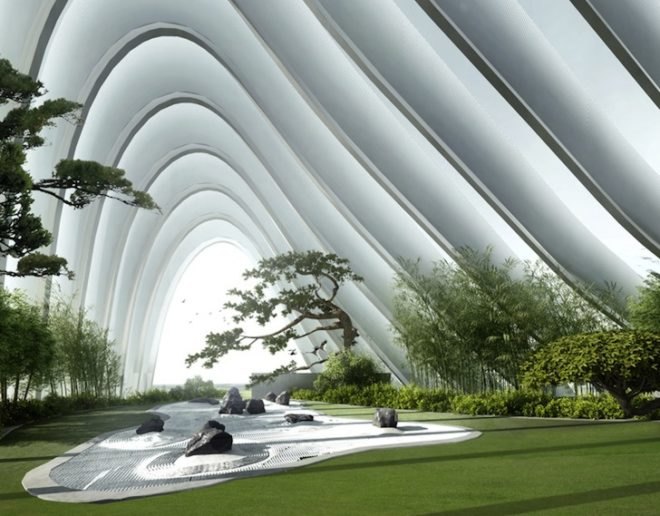 Mad architects, mad architecture, Nanjing zendai Himalayas center, 14th venice architecture biennale, shanshui, shanshui city, chinese landscape, Nanjing, Nanjing architecture, china, chinese architecture, mountain-shaped buildings, mountain like buildings, chinese landscape painting