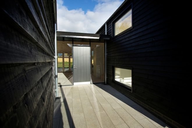 Nash baker architects, kent, bourne lane, bourne lane house, kent countryside, kent barns, barn-like wings, code for sustainable homes, lifetime home standards, douglas fir, cross laminated timber, green roof, natural light, gable windows