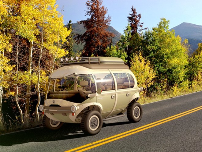 Nimbus e-Car, concept hybrid bus, automobile design, Eduardo Galvani, electrical engine, lithium-ion battery powered car, car design, hybrid car design, low energy consumption cars,