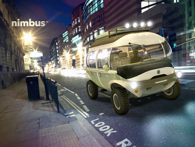 Nimbus e-Car, concept hybrid bus, automobile design, Eduardo Galvani, electrical engine, lithium-ion battery powered car, car design, hybrid car design, low energy consumption cars,