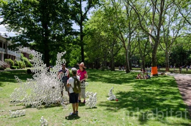 PVC Tree Forest, Tony Marynowski, Jacquie Marynowski, FIGMENT, FIGMENT festival, PVC pipe, recycling, recycled PVC pipe, Governors Island, SEAoNY, AIANY, ENYA, Emerging New York Architects Committee, American Institute of Architects New York Chapter, Structural Engineers Association of New York, installation art, interactive art, design, architecture,