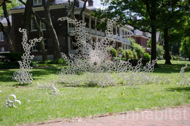 PVC Tree Forest, Tony Marynowski, Jacquie Marynowski, FIGMENT, FIGMENT festival, PVC pipe, recycling, recycled PVC pipe, Governors Island, SEAoNY, AIANY, ENYA, Emerging New York Architects Committee, American Institute of Architects New York Chapter, Structural Engineers Association of New York, installation art, interactive art, design, architecture,