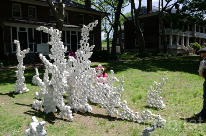 PVC Tree Forest, Tony Marynowski, Jacquie Marynowski, FIGMENT, FIGMENT festival, PVC pipe, recycling, recycled PVC pipe, Governors Island, SEAoNY, AIANY, ENYA, Emerging New York Architects Committee, American Institute of Architects New York Chapter, Structural Engineers Association of New York, installation art, interactive art, design, architecture,