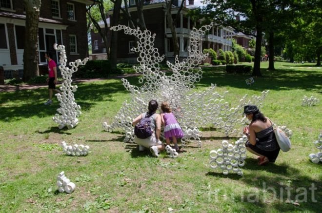 PVC Tree Forest, Tony Marynowski, Jacquie Marynowski, FIGMENT, FIGMENT festival, PVC pipe, recycling, recycled PVC pipe, Governors Island, SEAoNY, AIANY, ENYA, Emerging New York Architects Committee, American Institute of Architects New York Chapter, Structural Engineers Association of New York, installation art, interactive art, design, architecture,