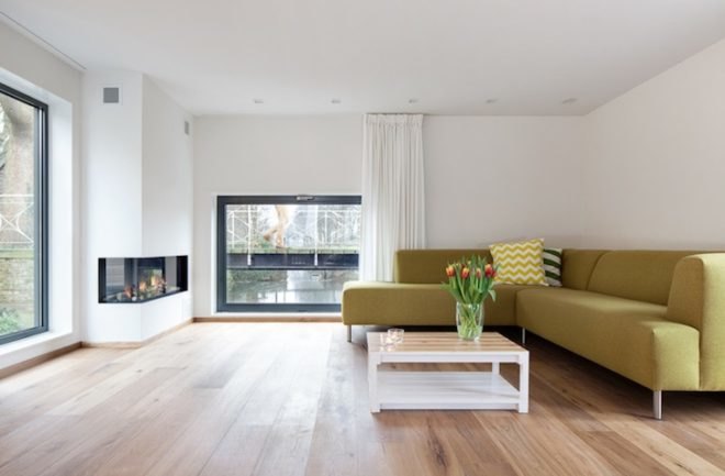 The Netherlands, green roof, bytr architects, parkark, house boat, houseboat, dutch home, dutch architecture, house boat architecture, architecture, white stucco, sedum green roof, skylights,