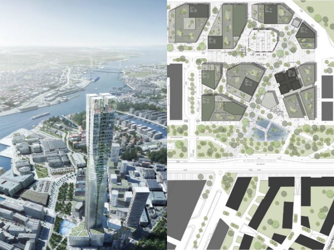 SOM Architects, Polestar Tower, Pole Star Tower, Sweden, Gothenburg, Scandinavia, Skidmore Owings and Merrill, tallest building in Sweden, COWI, 60-storey skyscraper,