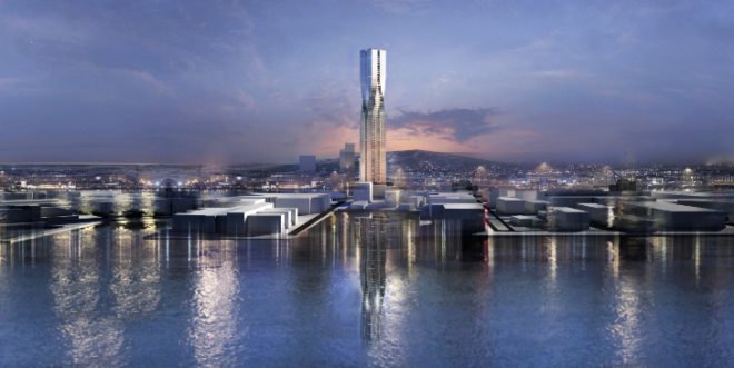 SOM Architects, Polestar Tower, Pole Star Tower, Sweden, Gothenburg, Scandinavia, Skidmore Owings and Merrill, tallest building in Sweden, COWI, 60-storey skyscraper,