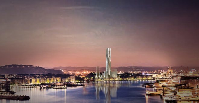 SOM Architects, Polestar Tower, Pole Star Tower, Sweden, Gothenburg, Scandinavia, Skidmore Owings and Merrill, tallest building in Sweden, COWI, 60-storey skyscraper,