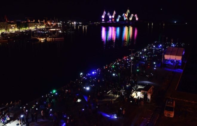 LED lights, art, dean skira, skira, architectural lighting, lighting designer, lighting giants, uljanik industrial shipyard, pula, Croatia, Philips LED spotlights, LED spotlights, shipyard machines, shipyard art, Adriatic sea