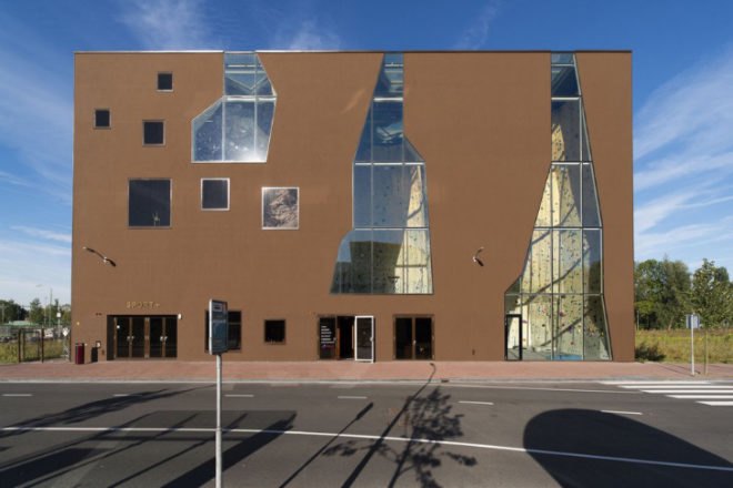 Spordtgebouw, NL Architects, sports center, gymnasium, climbing gym, leerpark, dordtrecht, the netherlands