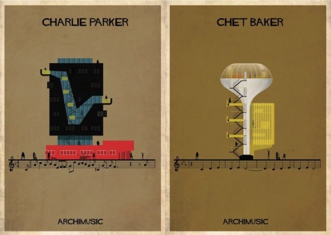 Federico babina, archimusic, architecture illustrations, david bowie buiding, Mozart building music inspired architecture, music inspired buildings, architecture art, music and architecture
