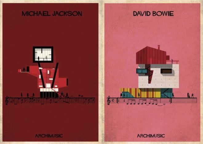 Federico babina, archimusic, architecture illustrations, david bowie buiding, Mozart building music inspired architecture, music inspired buildings, architecture art, music and architecture