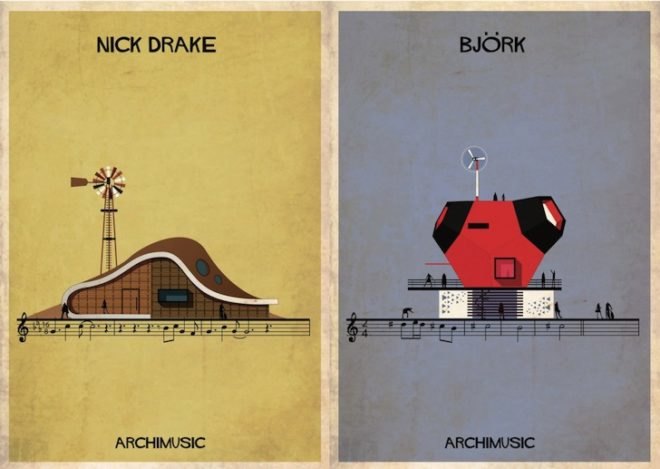 Federico babina, archimusic, architecture illustrations, david bowie buiding, Mozart building music inspired architecture, music inspired buildings, architecture art, music and architecture