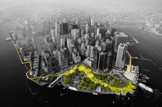 green design, eco design, sustainable design, storm protection Manhattan, Mayor deblasio, BIG architects, BIG u
