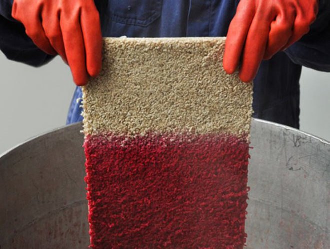 Re-vive Rugs by rENs and Desso, circular economy, hand-dyed recycled carpets, recycled rugs, recycled materials, remanufactured materials, reused materials