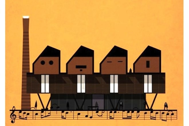 Federico babina, archimusic, architecture illustrations, david bowie buiding, Mozart building music inspired architecture, music inspired buildings, architecture art, music and architecture