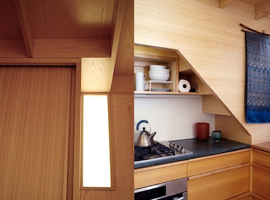 Micro loft apartment, micro loft, tiny studio, woodworking, tim seggerman, George nakashima, space saving, brownstone studio, upper west site, new york city apartment, tiny living, loft style apartment, papyrus panels
