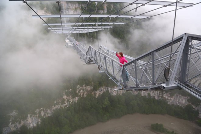 Sochi bungee bridge, J Hackett Sochi skypark, sochi skypark, bungee bridges, Sochi National Park, extreme sports architecture, extreme architecture, russia bridges, world's longest pedestrian bridge, bridge design, suspension bridge