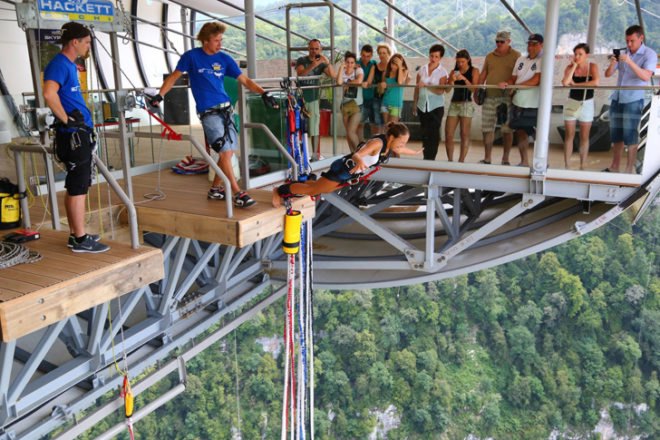 Sochi bungee bridge, J Hackett Sochi skypark, sochi skypark, bungee bridges, Sochi National Park, extreme sports architecture, extreme architecture, russia bridges, world's longest pedestrian bridge, bridge design, suspension bridge