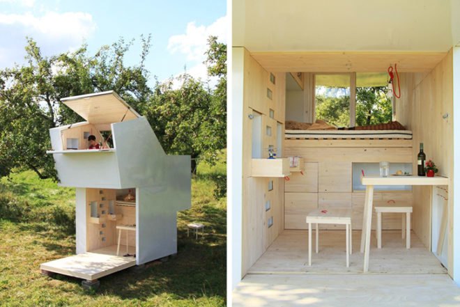 Allergutendinge, tiny wooden shelter, Soul Box, prefab home, living in isolation, living in nature,