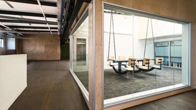 Lundberg Design, olle lundberg, 3ds max, autodesk, autodesk san francisco, autodesk offices, autodesk workshop, maritime architecture, warehouse architecture, open plan layout, salvaged wood, reclaimed wood, leed platinum commercial interiors, interior design, cnc shop, suspended conference table, private alcove work area, san francisco waterfront, san francisco pier