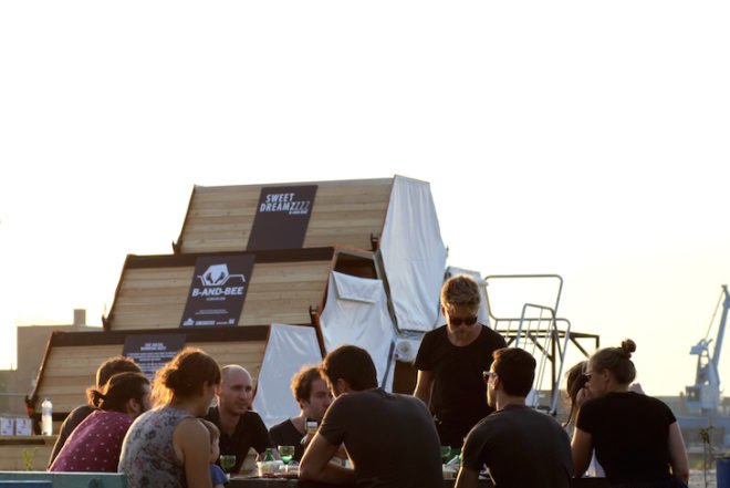 Achilles Design, Labeur, Compaan, One Small Step, Belgium, honeycomb shelter, B-and-Bee, belgium festivals, festival shelter, housing for festivals, stackable bee houses, reader submitted content, green design, sustainable design, eco-design