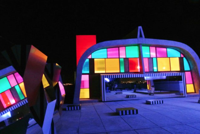 green design, eco design, sustainable design, Le Corbusier, Cite Radieuse, Defini Fini Infini, MaMo Contemporary Art, colored glass installation, Marseille, rooftop art installation