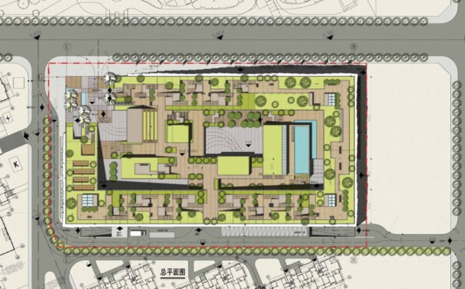 Hangzhou Duolan Commercial Complex, BAU Brearley Architects + Urbanists, green-roofed housing, green roofs, community gardens, China architecture, mix-use architecture China, architecture competition, hill-like architecture, sloping roofs, rooftop gardens, green architecture