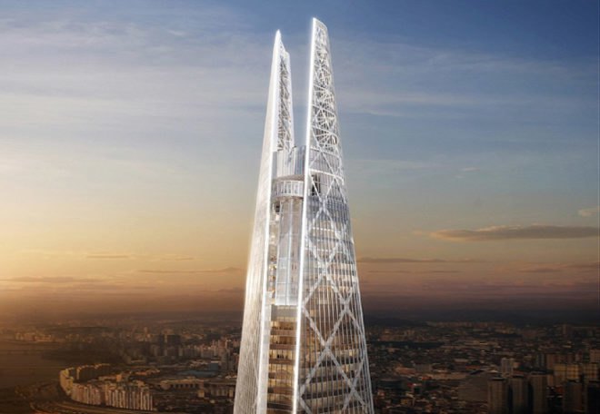 Kohn Pedersen Fox, Lotte World Tower, Lotte World Tower Seoul, Lotte World Tower sinkholes, sinkholes construction site, construction site halt, tower Korea, skyscraper Korea, LEED certification, LEED certified tower Korea
