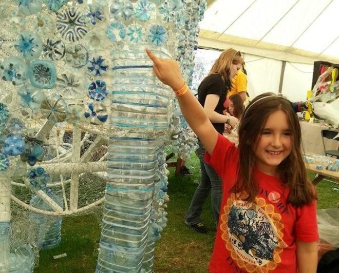 plastic bottle elephant, emily the elephant, sarah turner, sarah turner artist, sarah turner plastic bottles, coventry godiva festival, coventry plastic bottles, coventry plastic bottle elephant, godiva festival 2014, recycled plastic bottles, recycled plastic bottle art, plastic bottle art, recycled art, recycled materials, hula hoops, chicken wire, coventry blue