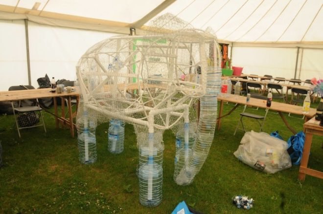 plastic bottle elephant, emily the elephant, sarah turner, sarah turner artist, sarah turner plastic bottles, coventry godiva festival, coventry plastic bottles, coventry plastic bottle elephant, godiva festival 2014, recycled plastic bottles, recycled plastic bottle art, plastic bottle art, recycled art, recycled materials, hula hoops, chicken wire, coventry blue