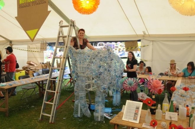 plastic bottle elephant, emily the elephant, sarah turner, sarah turner artist, sarah turner plastic bottles, coventry godiva festival, coventry plastic bottles, coventry plastic bottle elephant, godiva festival 2014, recycled plastic bottles, recycled plastic bottle art, plastic bottle art, recycled art, recycled materials, hula hoops, chicken wire, coventry blue