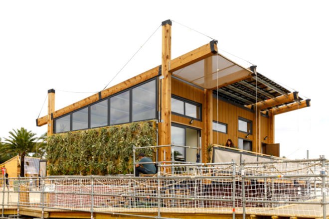 Solar Decathlon Europe 2014, Plateau Team, Spain, retrofit, zero energy housing, housing estate, wooden structures, solar power, Universidad de Alcalá de Henares, Universidad de Castilla-La Mancha, urban redevelopment, urban regeneration, high-rise living, apartment blocks, apartments,