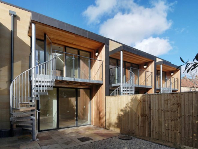 Ralph Allen Yard, Hewitt Studios, bath, uk, carbon zero development, eco housing, green roof, solar powered