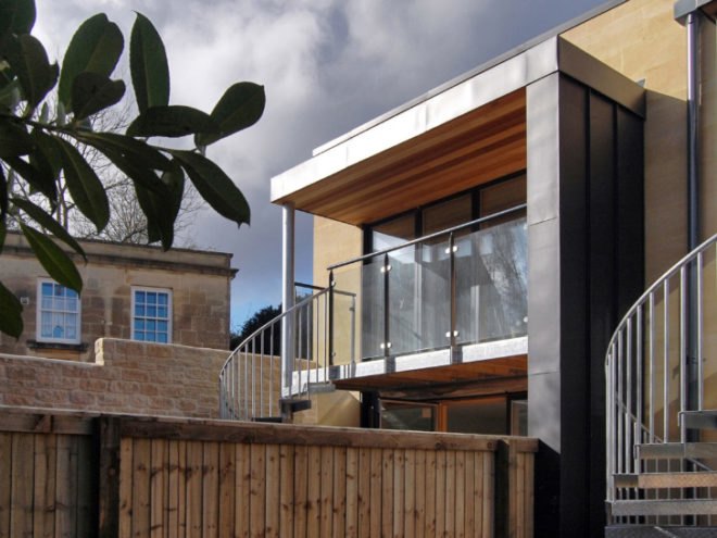 Ralph Allen Yard, Hewitt Studios, bath, uk, carbon zero development, eco housing, green roof, solar powered