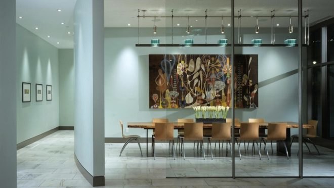 charles phan, lundberg design, olle lundberg, restaurant design, restaurant interior design, salvaged cypress, stacked glass wall, glass bar backsplash, james beard award, ferry building, san francisco, the slanted door, slanted door restaurant design,