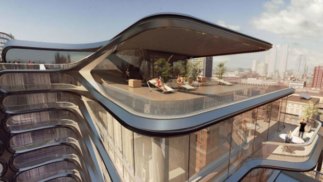 520 West 28th Street, Chelsea, eco design, green NYC, high line, high line architecture, high line condo, nyc architecture, Related companies, Zaha Hadid, zaha hadid architects, zaha hadid nyc, renderings, Zaha Hadid spaceship building,