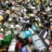Large pile of glass bottles