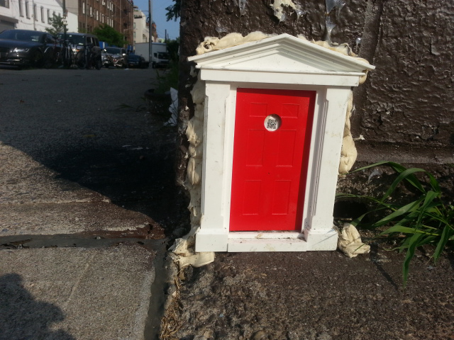 tiny apartments, tiny door, tiny red door, tiny door williamsburg, williamsburg, brooklyn, Cynthia von Buhler, Speakeasy Dollhouse project, federal style, miniature door