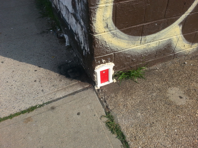 tiny apartments, tiny door, tiny red door, tiny door williamsburg, williamsburg, brooklyn, Cynthia von Buhler, Speakeasy Dollhouse project, federal style, miniature door