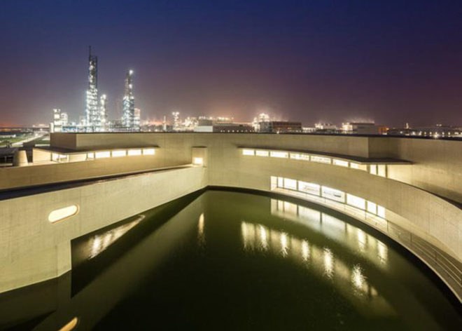 Álvaro Siza, Álvaro Siza China, industrial buildings, Portuguese architects, architecture China, Shihlien Chemical Industrial Jiangsu Co, buildings on the water, island architecture
