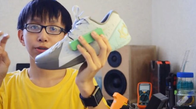 green design, eco design, sustainable design, Angelo Casimiro, Piezoelectric power, smart shoe, piezoelectric generator, in sole generator, Google Science Fair, 15 year old shoe charger inventor