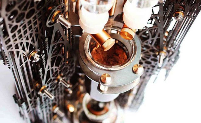 Gothicism cold drip coffee maker, coffee maker, green appliances, art installation, Dutch Lab, Seoul designers, coffee maker art, laser-cut coffee maker, CNC technology