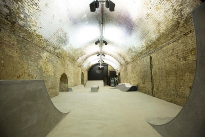House of Vans, Vans Old Vic tunnels, old vic tunnels, London underground skate park, underground skate park, public skate park London, design for charity, underground exhibition space London, pop-up restaurants, Secret Cinema Algiers