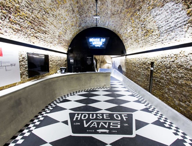House of Vans, Vans Old Vic tunnels, old vic tunnels, London underground skate park, underground skate park, public skate park London, design for charity, underground exhibition space London, pop-up restaurants, Secret Cinema Algiers