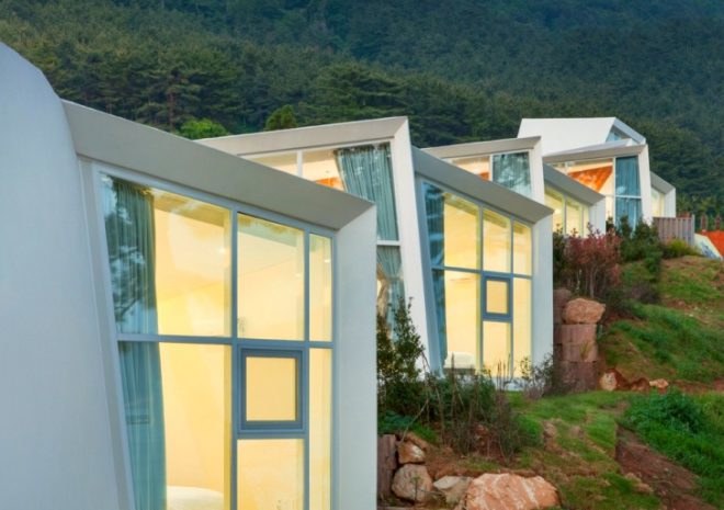 Atelier Chang, Knot Houses, Geoje, South Korea, architecture, South Korean architecture,reinforced concrete, ecological lifestyle, knotted structure, outdoor gardens, resort design